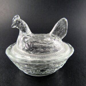 VINTAGE CLEAR GLASS SALT DISH
